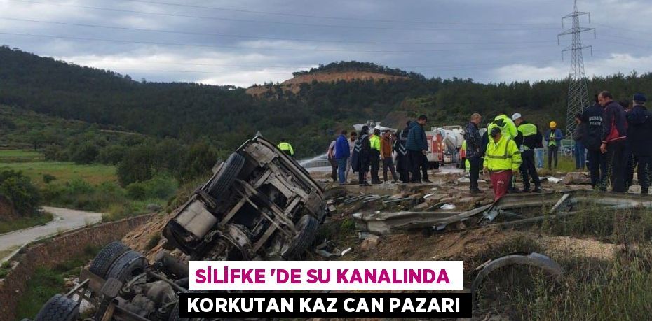SİLİFKE 'DE SU KANALINDA KORKUTAN KAZ CAN PAZARI