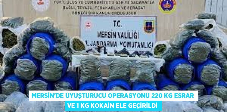 MERSİN'DE UYUŞTURUCU OPERASYONU 220 KG ESRAR VE 1 KG KOKAİN ELE GEÇİRİLDİ