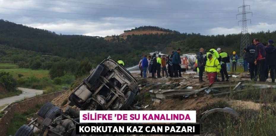 SİLİFKE 'DE SU KANALINDA KORKUTAN KAZ CAN PAZARI