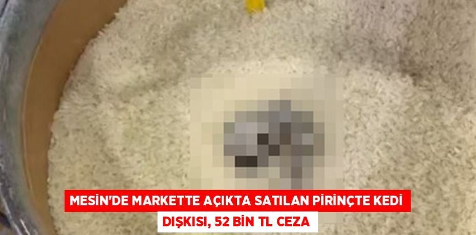 MESİN'DE MARKETTE AÇIKTA SATILAN PİRİNÇTE KEDİ DIŞKISI, 52 BİN TL CEZA