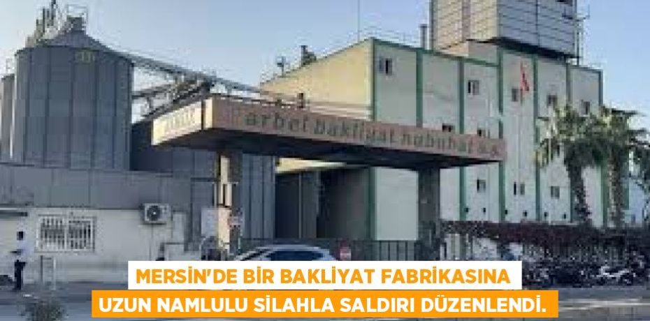 MERSİN'DE BİR BAKLİYAT FABRİKASINA UZUN NAMLULU SİLAHLA SALDIRI DÜZENLENDİ.